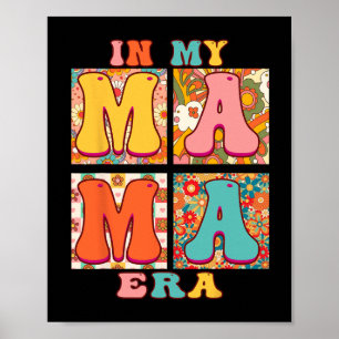 Affiche Famille à l'ère de ma mère Super rétro Floral Mère