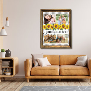 Affiche Famille Amour En vichy Collage Famille Customisée