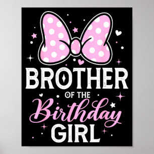 Affiche Famille assortie frère de l'anniversaire ruban ros