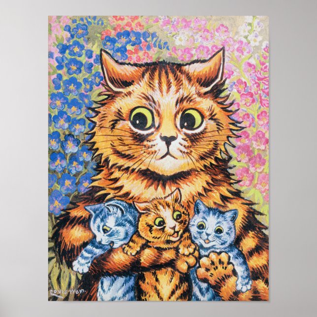 Affiche Famille Cat | Louis Wain | (Devant)