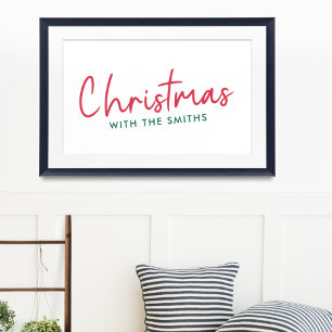 Affiche Famille Christmas Minimaliste Family Nom