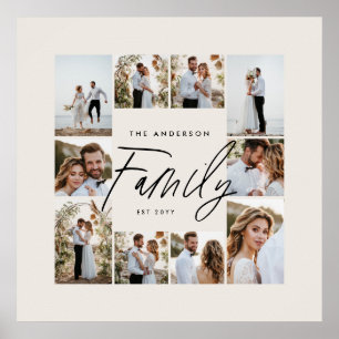 Affiche Famille crème élégant moderne minimaliste photo co