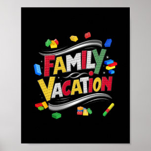 Affiche Famille de briques de construction Vacances Corres