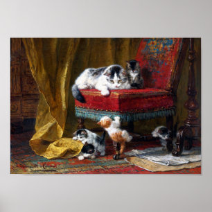Affiche Famille de chats, Henriette Ronner-Knip