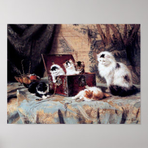 Affiche Famille de chats, Henriette Ronner-Knip