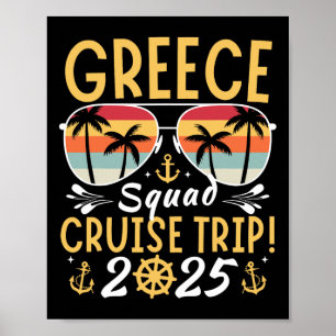 Affiche Famille de croisières Grèce 2025 Escadrons de vaca