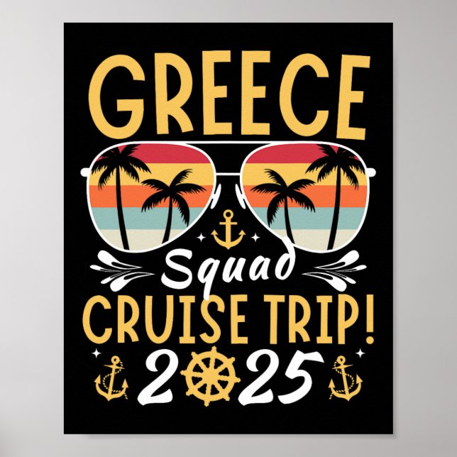 Affiche Famille de croisières Grèce 2025 Escadrons de vaca (Devant)