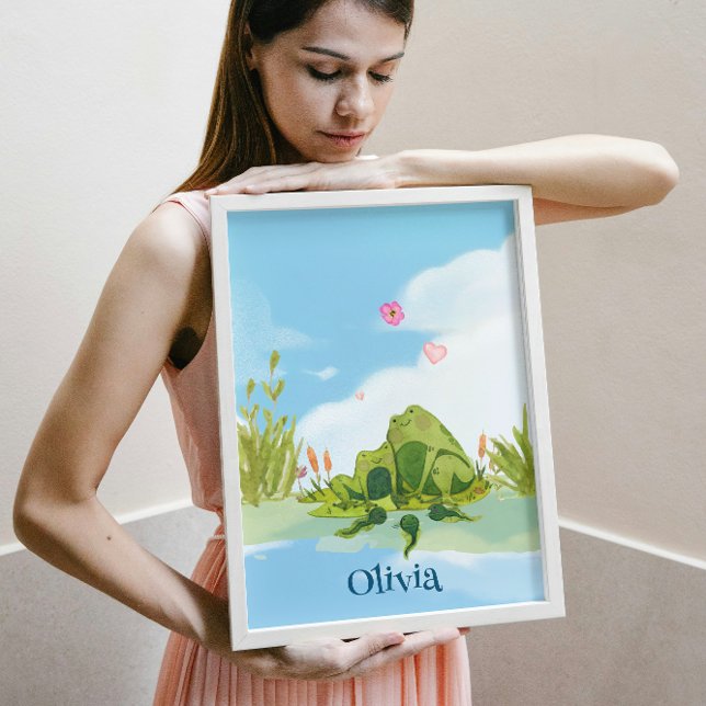 Affiche Famille de grenouilles amoureuses (Créateur téléchargé)