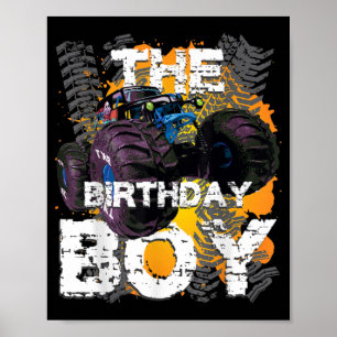 Affiche Famille de jumelage de camions Monster Boy Birthda