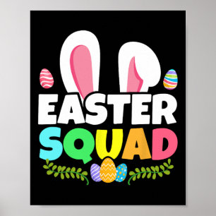 Affiche Famille de l'équipe de Pâques jumelant lapin Oreil