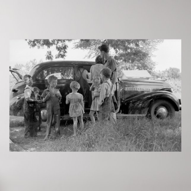 Affiche Famille de migrants, 1940 (Devant)