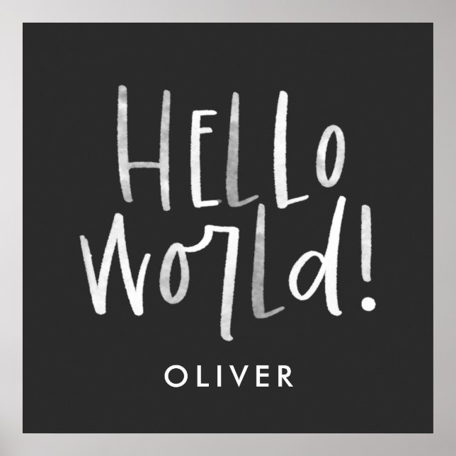 Affiche Famille de monogramme photo moderne noir et blanc (Devant)