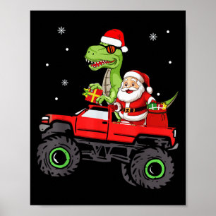 Affiche Famille de Noël Correspondant Père Noël Camion Din