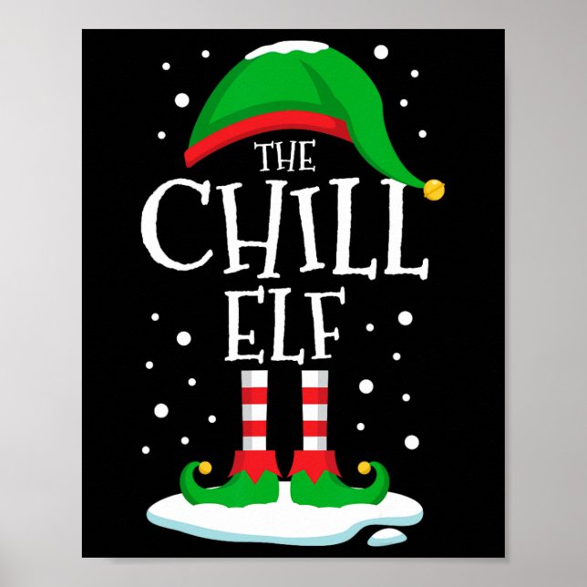 Affiche Famille de Noël Elf Chill Correspondant Groupe de  (Devant)