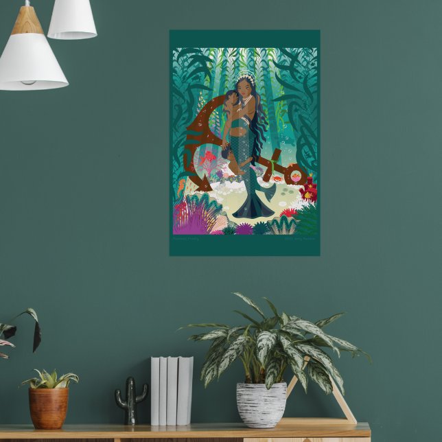 Affiche Famille de sirènes (peau et yeux marron) (Salon 1)