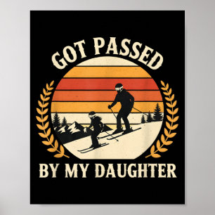 Affiche Famille de ski vintage piégée par ma fille Rétro