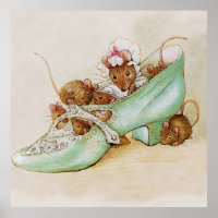 Famille de souris dans une chaussure par Beatrix P