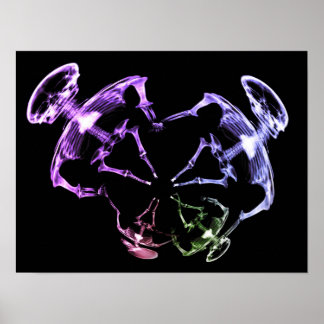 Affiche Famille de squelettes à rayons X étirés 1