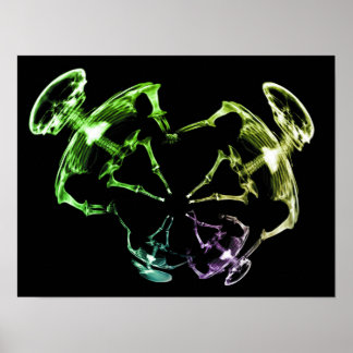 Affiche Famille de squelettes à rayons X étirés 4