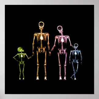 Affiche Famille de squelettes X-Ray - Multicolor 4