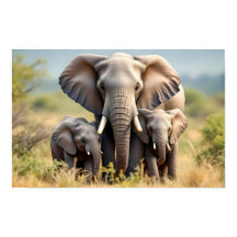 Famille d'Éléphant Heureuse