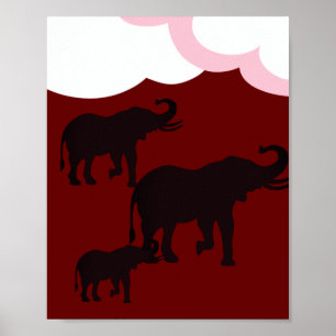 Affiche Famille des éléphants