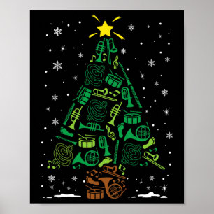 Affiche Famille d'instruments Nd en marche, Noël assorti T