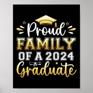 Affiche Famille D'Un Diplômé Supérieur De 2024 Hommes Deux