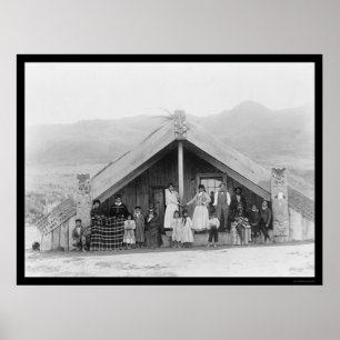 Affiche Famille Maori Nouvelle-Zélande 1917