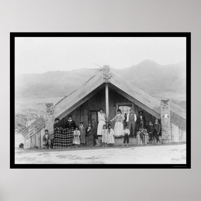 Affiche Famille Maori Nouvelle-Zélande 1917 (Devant)