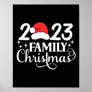 Affiche Famille Noël 2023 Équipage correspondant Père Noël