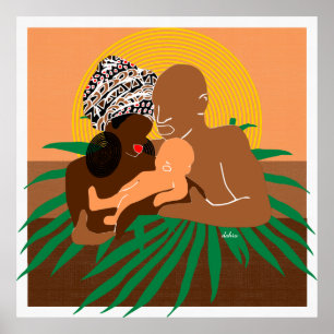 Affiche Famille noire Amour Brown Amour noir