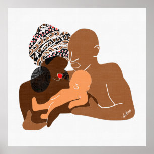 Affiche Famille noire Amour Brown Amour noir