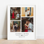 Affiche Famille personnalisée ou Mariage Couple 4 Photo Co<br><div class="desc">Ce design imprimé Ajouter votre propre famille personnalisée ou Mariage Couple 4 Photo Collage Poster qui peut être customisé avec votre texte. Cliquez sur le bouton "Customiser" et utilisez notre outil de conception pour modifier ce modèle. Découvrez le magasin Graphic Art Design pour d'autres produits qui correspondent à ce design...</div>