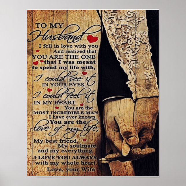 Affiche Famille présente | Citations d'amour à mon mari (Devant)