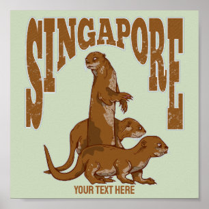 Affiche Famille Singapore Cute Sea Otter