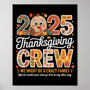 Affiche Famille Thanksgiving 2025 Thanksgiving Crew Turqui