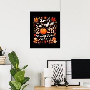 Affiche Famille Thanksgiving 2026 Équipe de Thanksgiving