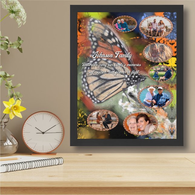 Affiche Family Butterfly Photo Collage Art Print (Créateur téléchargé)
