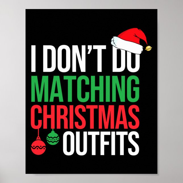 Affiche Family Christmas Pajamas I Dont Do Matching Christ (Devant)