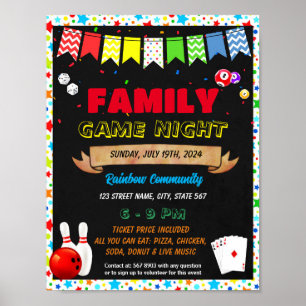 Affiche Family Game Night événement modèle