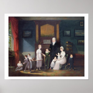 Affiche Family Group in interior, c.1800