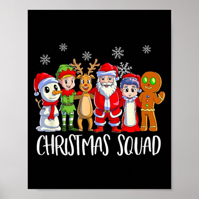 Affiche Family Matching Christmas Squad Santa Reindeer Elf (Devant)