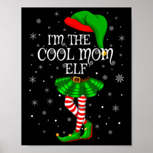 Affiche Family Matching Women Girls I'm The CoolMom Elf Ch