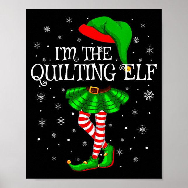 Affiche Family Matching Women Girls I'm The Quilting Elf C (Devant)