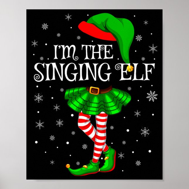 Affiche Family Matching Women Girls I'm The Singing Elf Ch (Devant)