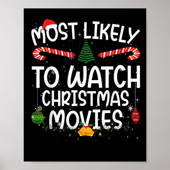 Affiche Family Matching Xmas Most Likely To Watch Christma (Devant)
