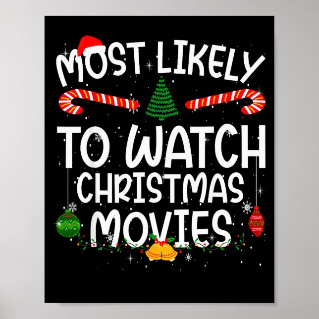 Affiche Family Matching Xmas Most Likely To Watch Christma (Devant)