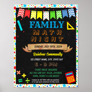 Affiche Family Math Night événement modèle