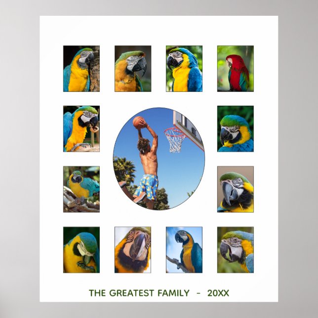 Affiche Family Photo Collage Monogram (Devant)